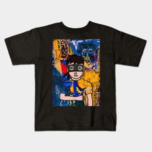 Immerse in NFT Character - MaleMask Street ArtGlyph with Basic Eyes on TeePublic Kids T-Shirt